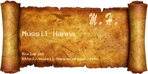 Mussil Hanna névjegykártya